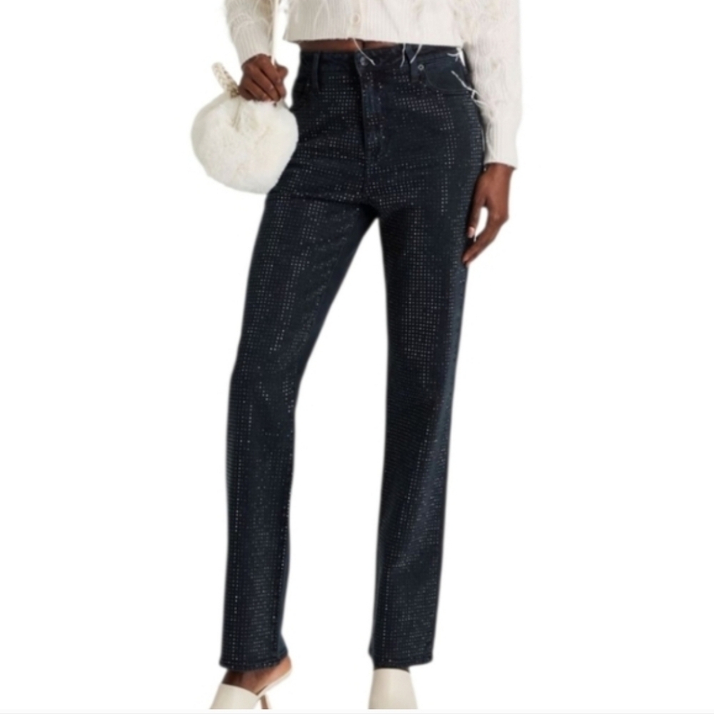 Jonathan Simkhai Trevor High Rise Crystal Embellished Jeans